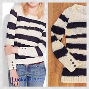 Lucky Brand Atwater Intarsia Striped Sweater
